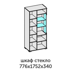 Аллегро-10 Шкаф 2дв. (со стеклом) (дуб крафт золотой-камень темный) в Тарко-Сале - tarko-sale.mebel24.online | фото 2