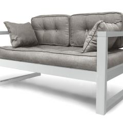 Диван двухместный DEmoku Д-2 (Серебристо-серый/Белый) в Тарко-Сале - tarko-sale.mebel24.online | фото