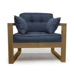 Диван одноместный DEmoku Д-1 (Синий/Холодный серый) в Тарко-Сале - tarko-sale.mebel24.online | фото