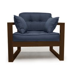 Диван одноместный DEmoku Д-1 (Синий/Темный дуб) в Тарко-Сале - tarko-sale.mebel24.online | фото