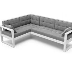 Диван угловой Д-4 Левый (Серебристо-серый/Белый) в Тарко-Сале - tarko-sale.mebel24.online | фото