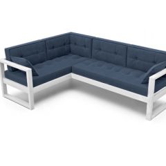 Диван угловой Д-4 Левый (Синий/Белый) в Тарко-Сале - tarko-sale.mebel24.online | фото