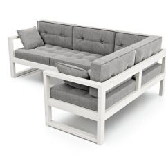 Диван угловой Д-4 Правый (Серебристо-серый/Белый) в Тарко-Сале - tarko-sale.mebel24.online | фото 2