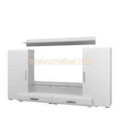 ДОМИНО Гостиная модульная (белый/белый глянец) в Тарко-Сале - tarko-sale.mebel24.online | фото 3