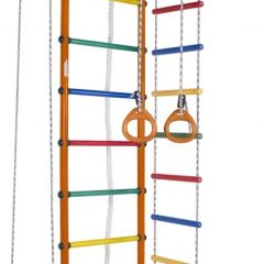 ДСК Атлант оранжевый радуга: турник, кольца, канат, трапеция, веревочная лестница в Тарко-Сале - tarko-sale.mebel24.online | фото 1