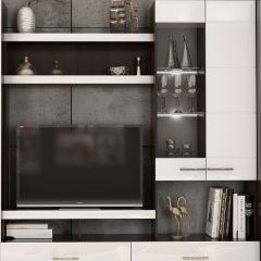 Фиеста Центральная секция (Венге/Белый глянец) в Тарко-Сале - tarko-sale.mebel24.online | фото