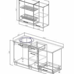 Кухонный гарнитур Лофт 1600 (Стол. 26мм) в Тарко-Сале - tarko-sale.mebel24.online | фото 2