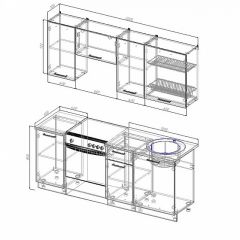 Кухонный гарнитур Лофт 2000 (Стол. 26мм) в Тарко-Сале - tarko-sale.mebel24.online | фото 2