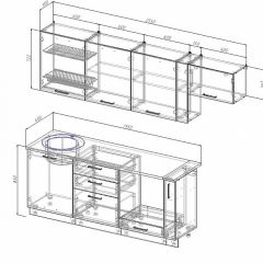 Кухонный гарнитур Лофт 2550 (Стол. 26мм) в Тарко-Сале - tarko-sale.mebel24.online | фото 2