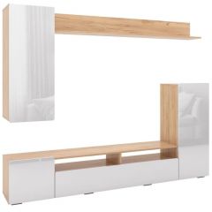 Гостиная Альфа (Дуб крафт золотой/Белый глянец) в Тарко-Сале - tarko-sale.mebel24.online | фото