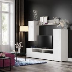Гостиная Аннели (Белый/Белый глянцевый) в Тарко-Сале - tarko-sale.mebel24.online | фото