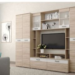 Гостиная Белла (Дуб Сонома/Белый глянец) в Тарко-Сале - tarko-sale.mebel24.online | фото