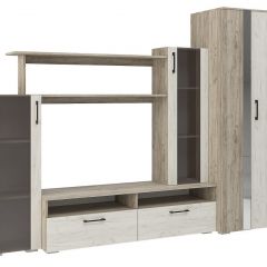 Гостиная Эмма (Дуб Крафт серый/белый) в Тарко-Сале - tarko-sale.mebel24.online | фото 2