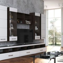 Гостиная Фиеста композ №3 (Венге/Белый глянец) в Тарко-Сале - tarko-sale.mebel24.online | фото