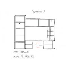 Гостиная ГАРМОНИЯ-3 (ЦРК.ГРМ.03) в Тарко-Сале - tarko-sale.mebel24.online | фото 2