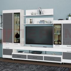 Гостиная Камелия Композиция 3 (Снежный ясень - серый) в Тарко-Сале - tarko-sale.mebel24.online | фото