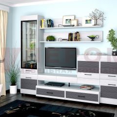 Гостиная Камелия Композиция 5 (Снежный ясень - серый) в Тарко-Сале - tarko-sale.mebel24.online | фото