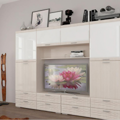 Гостиная ЛОТОС (модульная) Бодега белая в Тарко-Сале - tarko-sale.mebel24.online | фото 5
