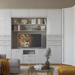 Гостиная ЛОТОС (модульная) Бодега белая в Тарко-Сале - tarko-sale.mebel24.online | фото 8