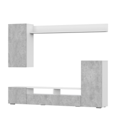 Гостиная МГС 4 (Белый/Цемент светлый) в Тарко-Сале - tarko-sale.mebel24.online | фото 2