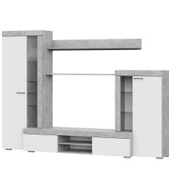 Гостиная МГС 5 (Цемент светлый/Белый) в Тарко-Сале - tarko-sale.mebel24.online | фото 4
