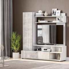 Гостиная МГС 9 (Белый/Цемент светлый) в Тарко-Сале - tarko-sale.mebel24.online | фото