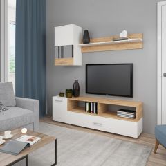 Гостиная Оскар 2 (Белый/Дуб Золотой) в Тарко-Сале - tarko-sale.mebel24.online | фото