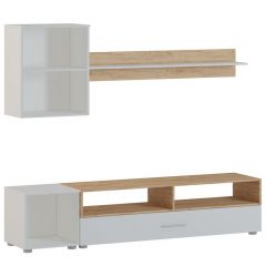 Гостиная Оскар 2 (Белый/Дуб Золотой) в Тарко-Сале - tarko-sale.mebel24.online | фото 2