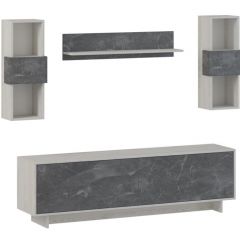 Гостиная Оскар мини (Сосна Белая Loft/Каспий темный) в Тарко-Сале - tarko-sale.mebel24.online | фото 2