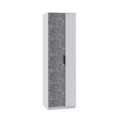 СИДНЕЙ-1 Шкаф платяной ЛДСП Белый /Ателье светлое в Тарко-Сале - tarko-sale.mebel24.online | фото