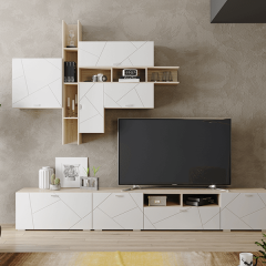 Гостиная Скайлайн (модульная) Дуб сонома/белый в Тарко-Сале - tarko-sale.mebel24.online | фото