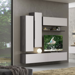 Гостиная Уна Лофт №8 (ясень черный/milk) в Тарко-Сале - tarko-sale.mebel24.online | фото