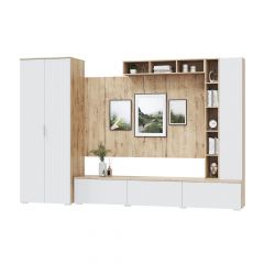 Гостинная СКАНДИ (модульная) Дуб бунратти/Белый в Тарко-Сале - tarko-sale.mebel24.online | фото