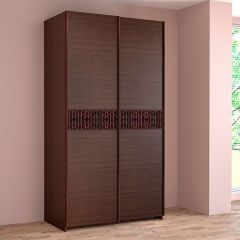 ИННЭС-5 Шкаф-купе 2-х дв. 1400 (2 дв. Ф3 - венге вст. экокожа коричневый) в Тарко-Сале - tarko-sale.mebel24.online | фото