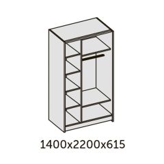 ИННЭС-5 Шкаф-купе 2-х дв. 1400 (2дв. Ф1 - венге) в Тарко-Сале - tarko-sale.mebel24.online | фото 2