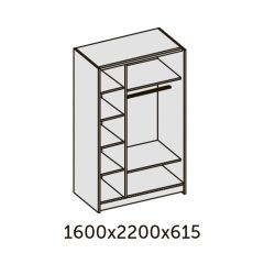 ИННЭС-5 Шкаф-купе 2-х дв. 1600 (2дв. Ф1 - венге) в Тарко-Сале - tarko-sale.mebel24.online | фото 2