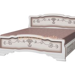 КАРИНА-6 Кровать из массива 1600 (Дуб молочный) с 2-мя ящиками в Тарко-Сале - tarko-sale.mebel24.online | фото