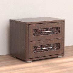 Кэт-4 Тумба 2 ящ (МДФ Венге/Экокожа Caiman коричневый) в Тарко-Сале - tarko-sale.mebel24.online | фото