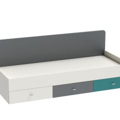 Клео К-1 Кровать арт.010 900*2000 (б/матр.), (ЛДСП графит-миндаль-океан) в Тарко-Сале - tarko-sale.mebel24.online | фото