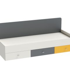 Клео К-1 Кровать арт.010 900*2000 (б/матр.), (ЛДСП графит-миндаль-солнечный) в Тарко-Сале - tarko-sale.mebel24.online | фото