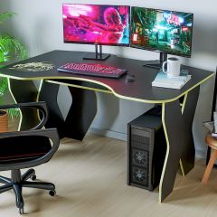 Компьютерный стол КЛ №9.0 (Черный/Желтый) в Тарко-Сале - tarko-sale.mebel24.online | фото
