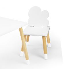 Комплект детской мебели стол и два стула Облачко (Белый/Белый/Береза) в Тарко-Сале - tarko-sale.mebel24.online | фото