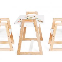 Комплект детской мебели стол и  два стула Я САМ "Лофт-Дуо" (Белый) в Тарко-Сале - tarko-sale.mebel24.online | фото