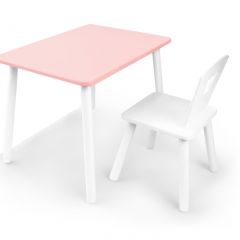 Комплект детской мебели стол и стул Корона (Розовый/Белый/Белый) в Тарко-Сале - tarko-sale.mebel24.online | фото 2