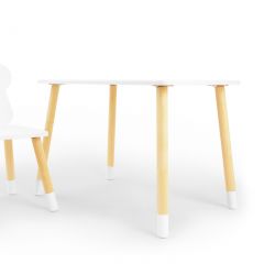 Комплект детской мебели стол и стул Мишутка (Белый/Белый/Береза) в Тарко-Сале - tarko-sale.mebel24.online | фото 2
