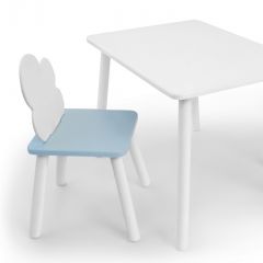 Комплект детской мебели стол и стул Облачко (Белый/Голубой/Белый) в Тарко-Сале - tarko-sale.mebel24.online | фото 1