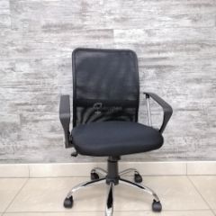 Кресло Barneo K-147 для персонала (черная ткань и сетка) в Тарко-Сале - tarko-sale.mebel24.online | фото 3