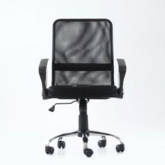 Кресло Barneo K-147 для персонала (черная ткань и сетка) в Тарко-Сале - tarko-sale.mebel24.online | фото 4