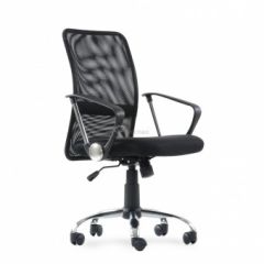 Кресло Barneo K-147 для персонала (черная ткань и сетка) в Тарко-Сале - tarko-sale.mebel24.online | фото