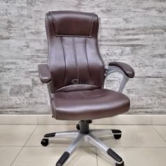 Кресло Barneo K-148 для руководителя (коричневая экокожа) в Тарко-Сале - tarko-sale.mebel24.online | фото